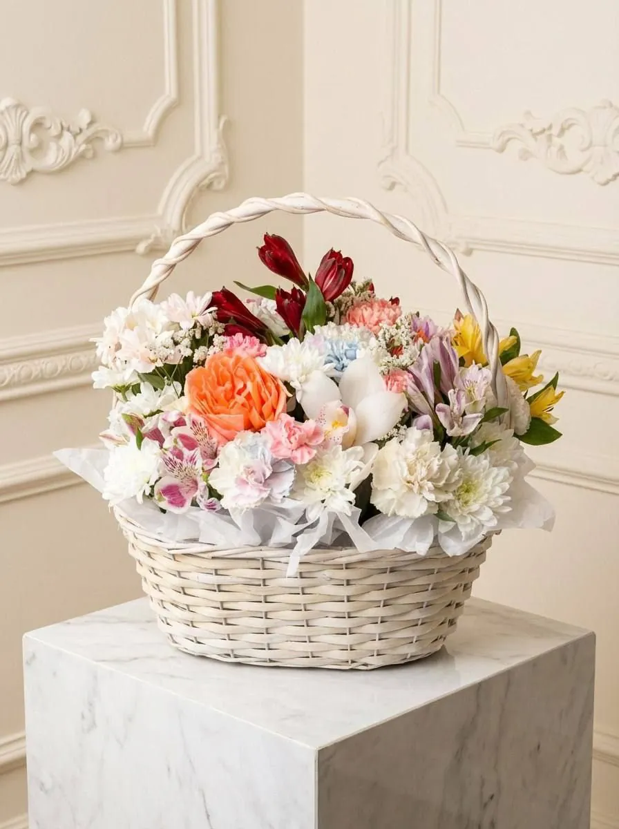 Цветочные корзины от флористов Цветофор.рф