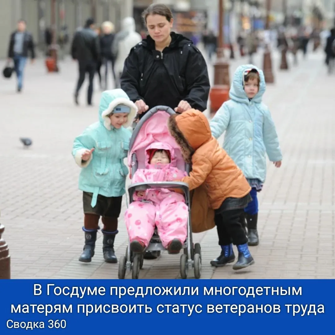 В Госдуме предложили многодетным матерям присвоить статус ветеранов труда!