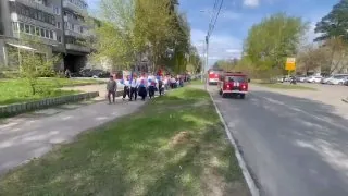 Торжественное шествие участников дружин юных огнеборцев состоялось в Ангарске.
