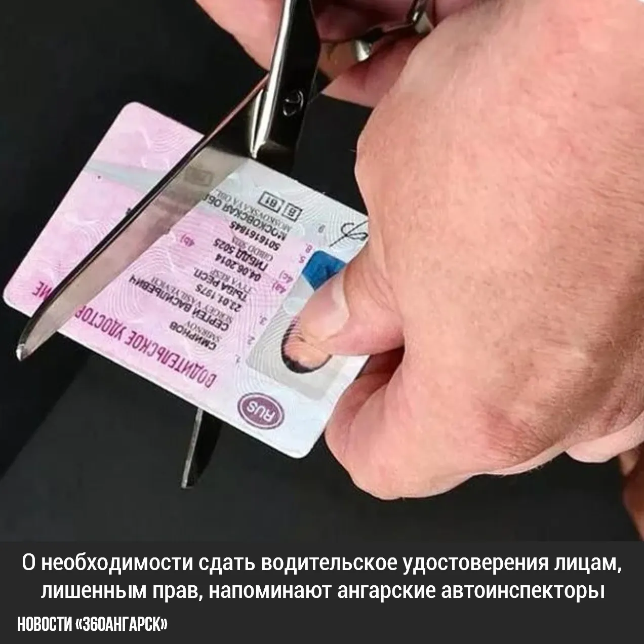 О необходимости сдать водительское удостоверения лицам, лишенным прав, напоминают ангарские автоинспекторы.